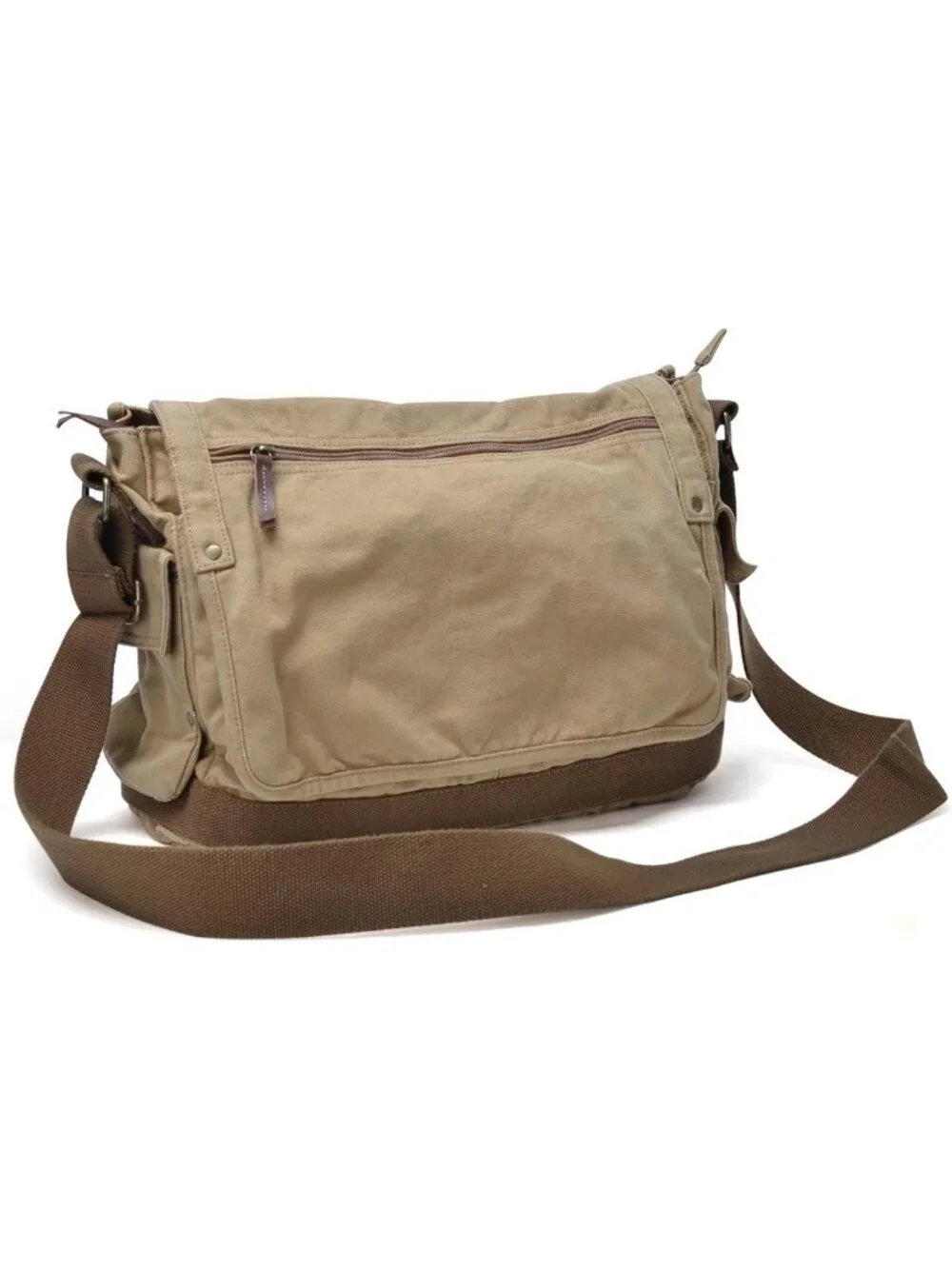 Vintage Canvas Messenger Bag - Stylish Crossbody Satchel for Travel & Everyday